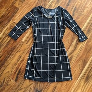 Black and White Grid Pattern Dress Size 6 Enfocus Studio
